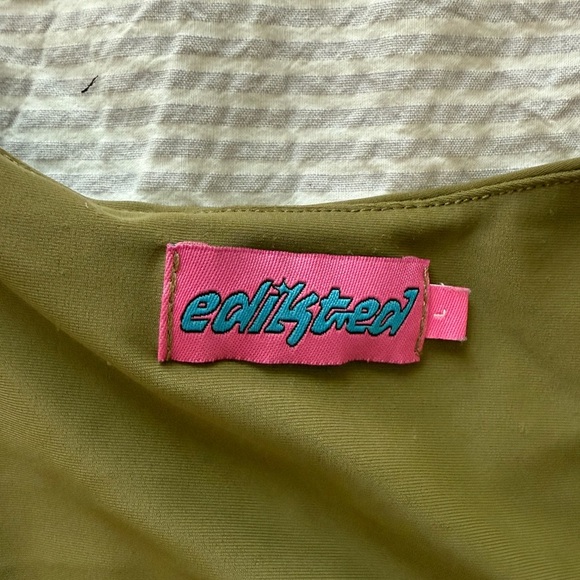 Green Edikted It Girl Square Neck Crop Top size large. - Picture 5 of 5